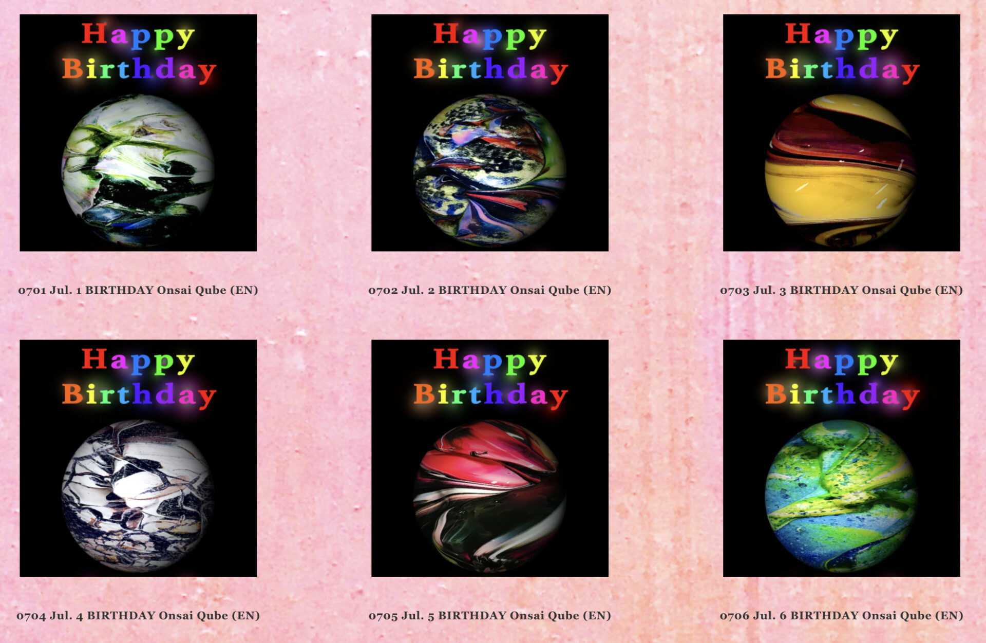 ＜3月1日リリース＞7~12月 バースデー音彩キューブ366